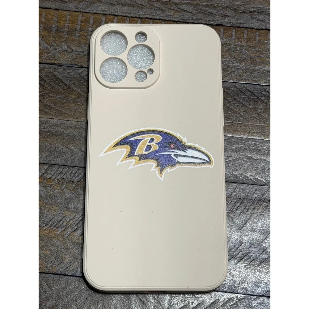 Unbranded Phone Case Unisex iPhone 13 Pro Max Cream New Baltimore Ravens NFL